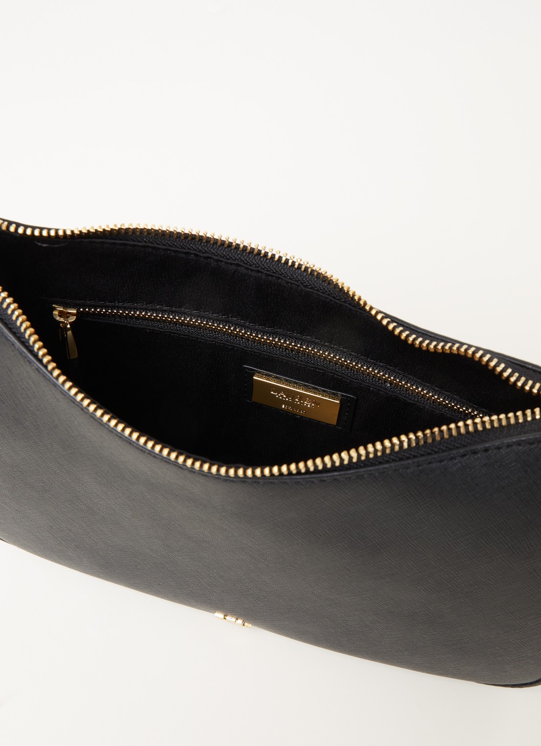 Ralph Lauren Danni schoudertas van leer - detail 3 zwart