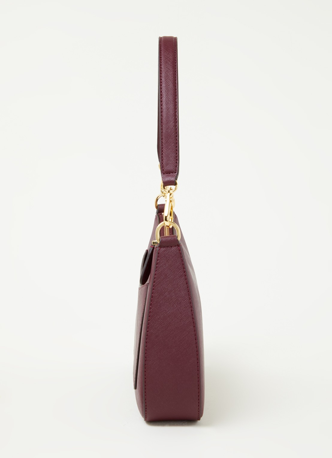 Ralph Lauren Danni schoudertas van leer - detail 4 bordeauxrood