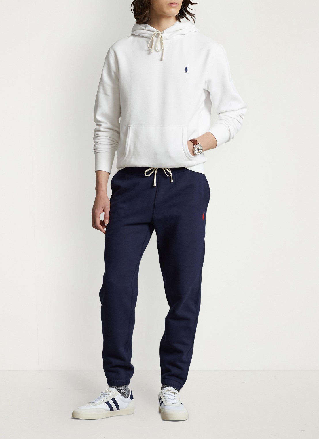 Ralph Lauren De fleece RL trainingsbroek - voorkant 5 cruise navy / blauw