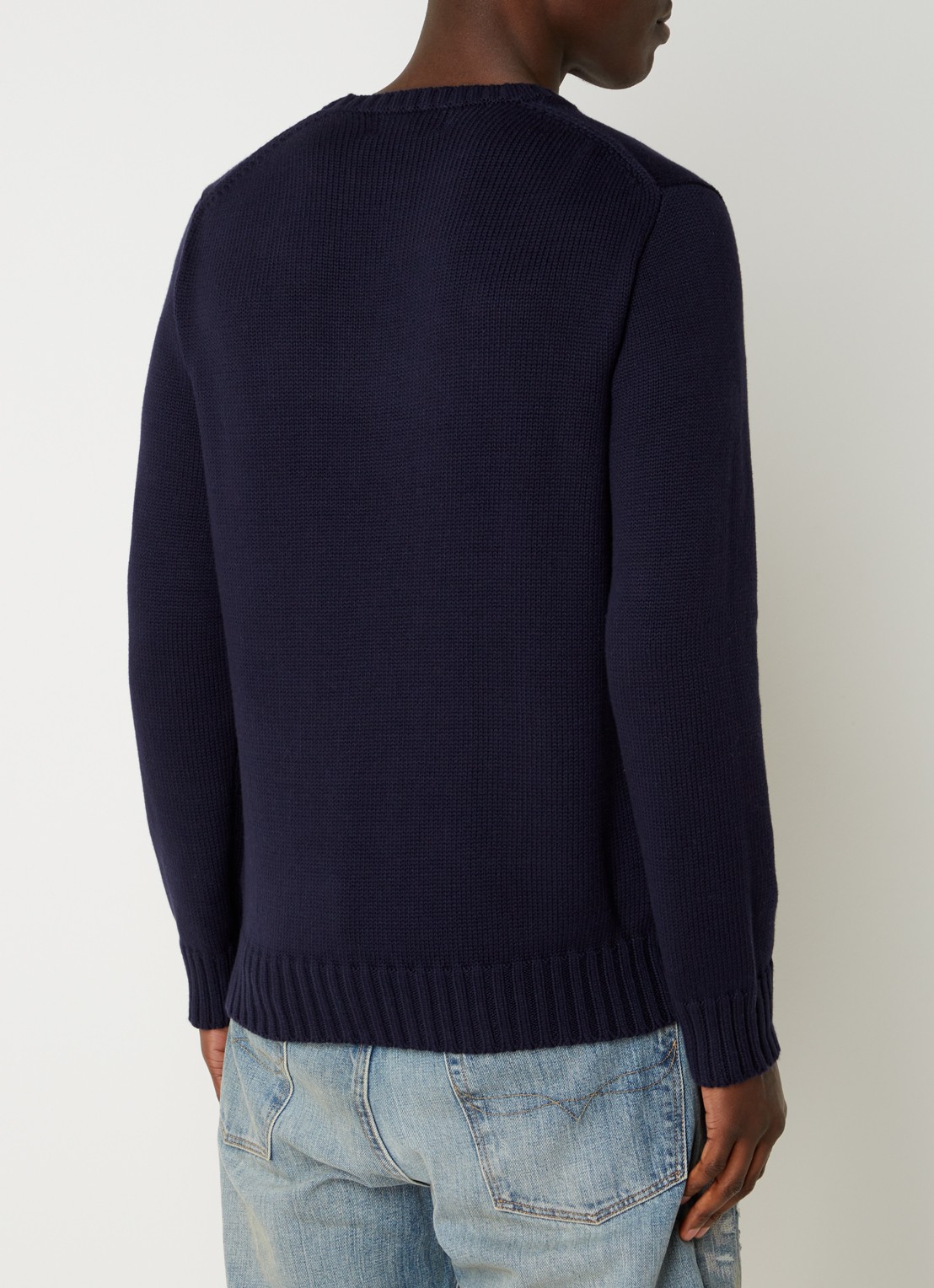 Ralph Lauren De iconische trui met vlag - achterkant 3 hunter navy / donkerblauw