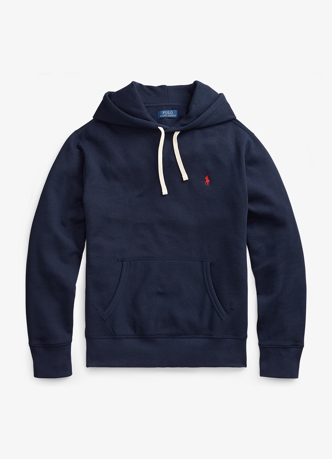 Ralph Lauren De RL fleece hoodie - voorkant 2 cruise navy / blauw