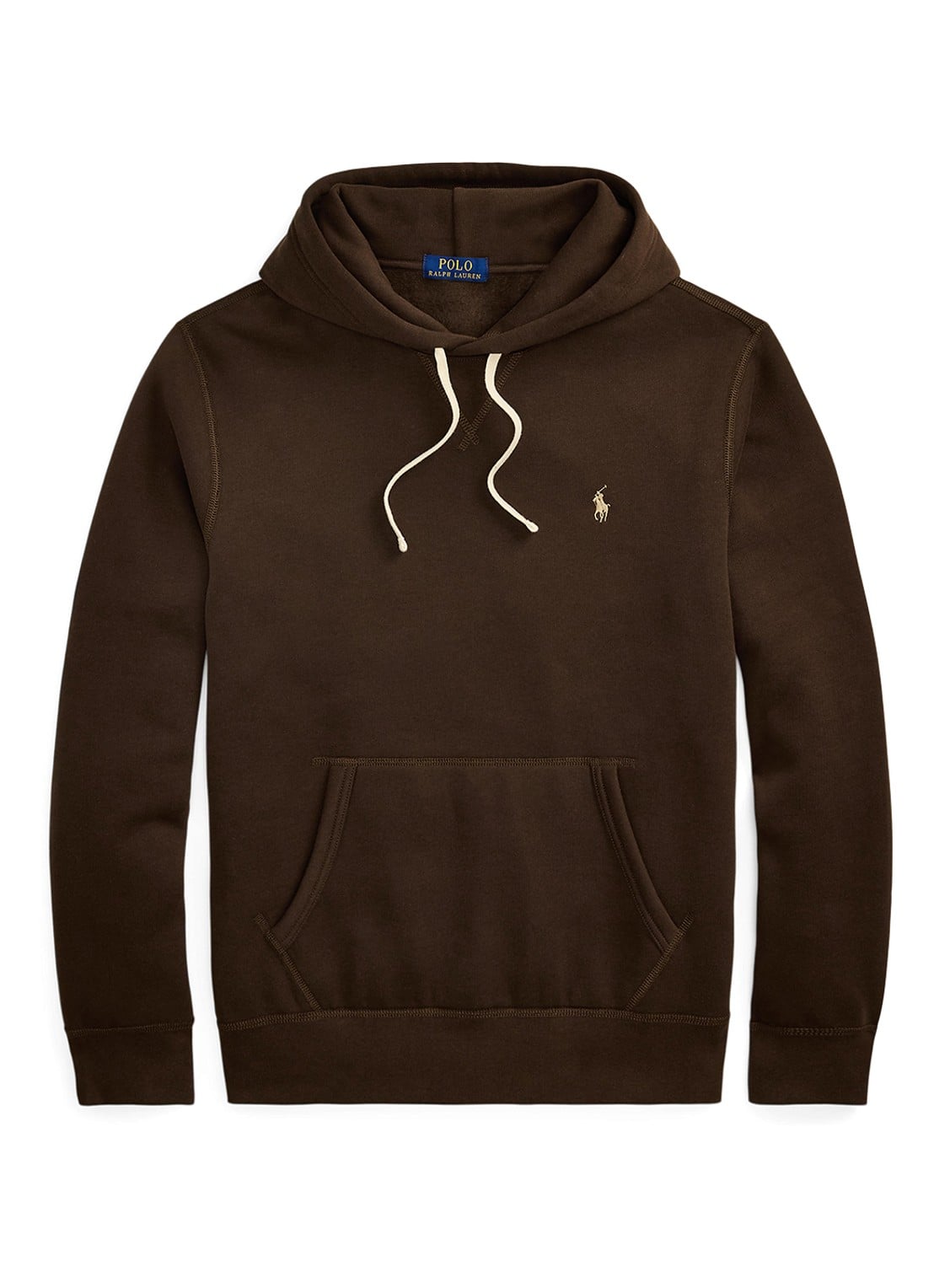Ralph Lauren De RL fleece hoodie - voorkant 4 nutmeg brown / bruin