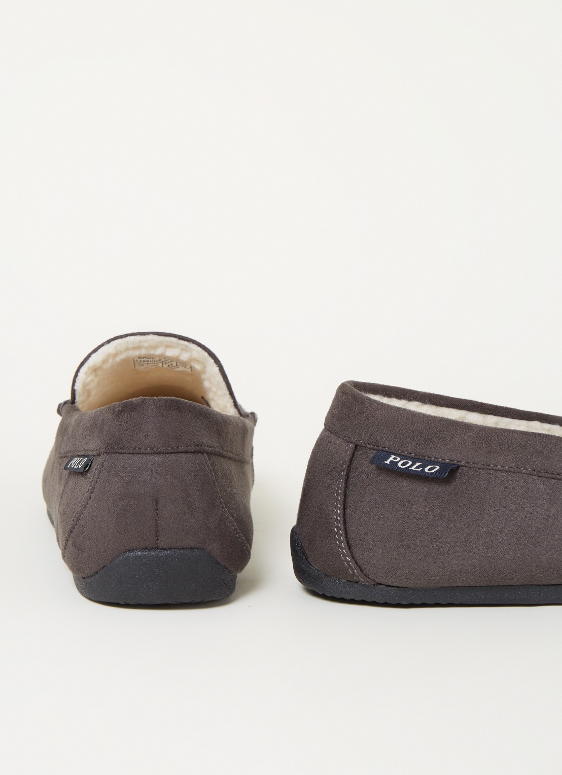 Ralph Lauren Declan pantoffel met logoborduring  - detail 2 bronsgroen