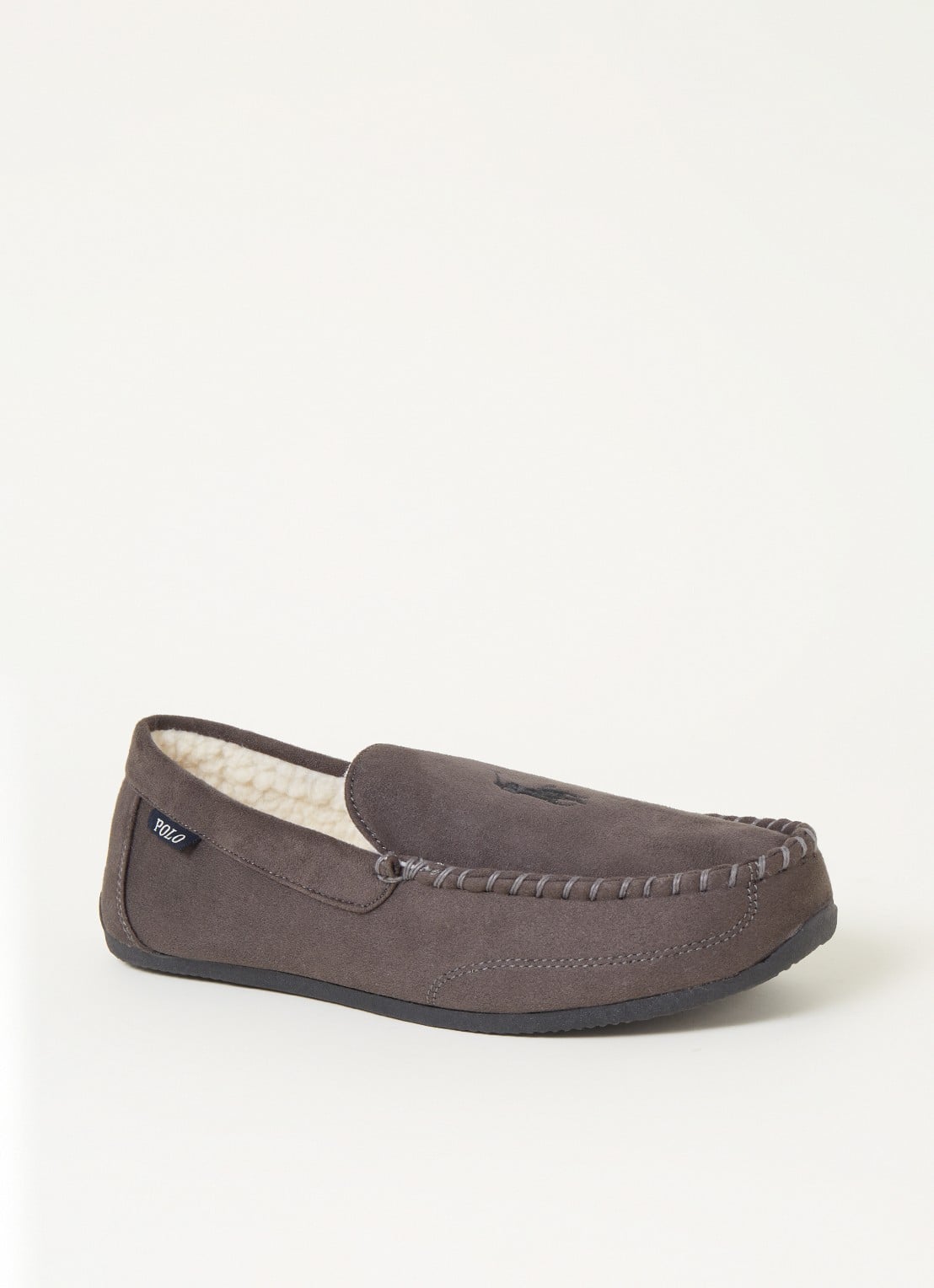 Ralph Lauren Declan pantoffel met logoborduring  - voorkant 5 bronsgroen
