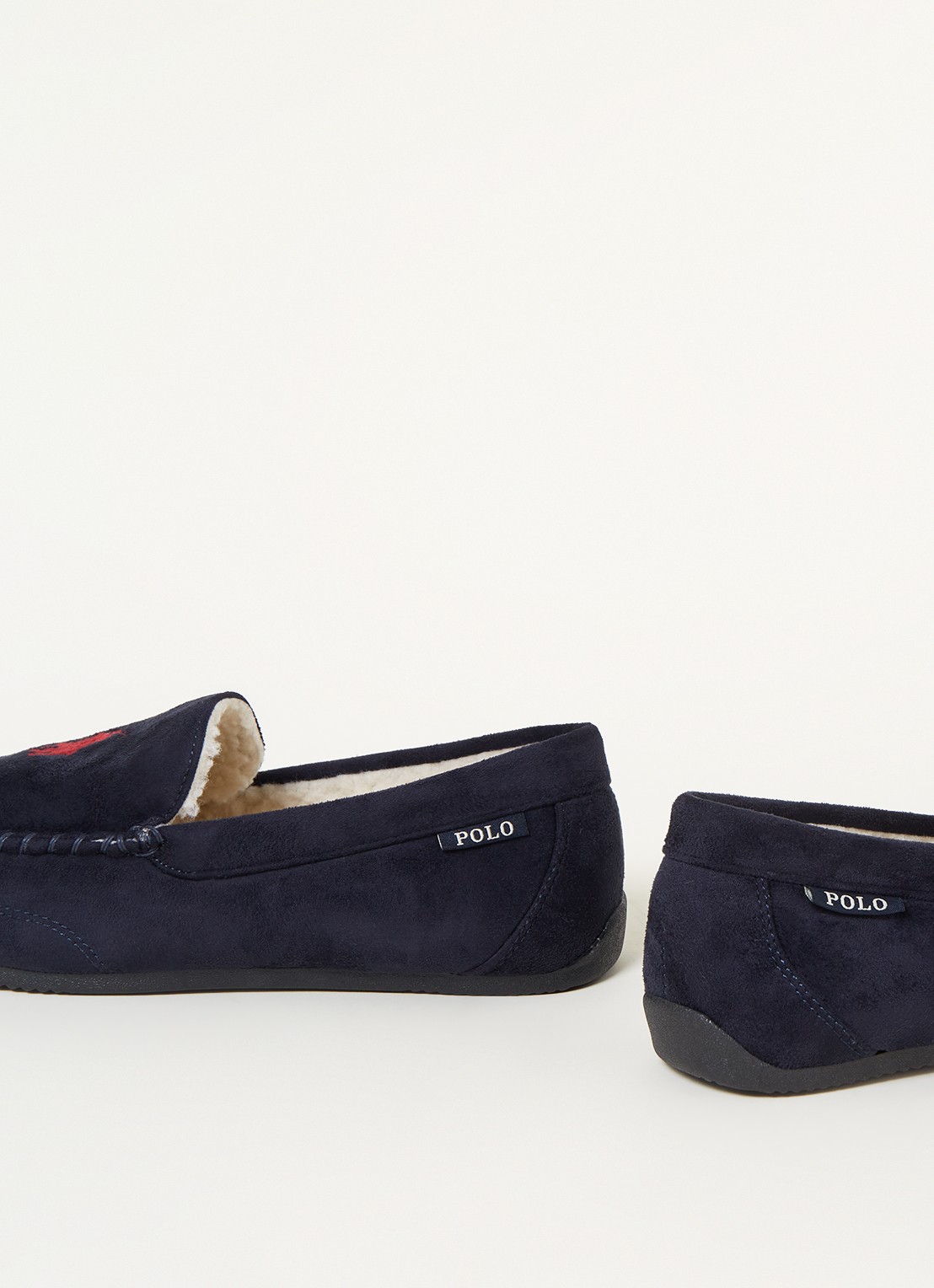 Ralph Lauren Declan pantoffel met logoborduring  - detail 3 indigo