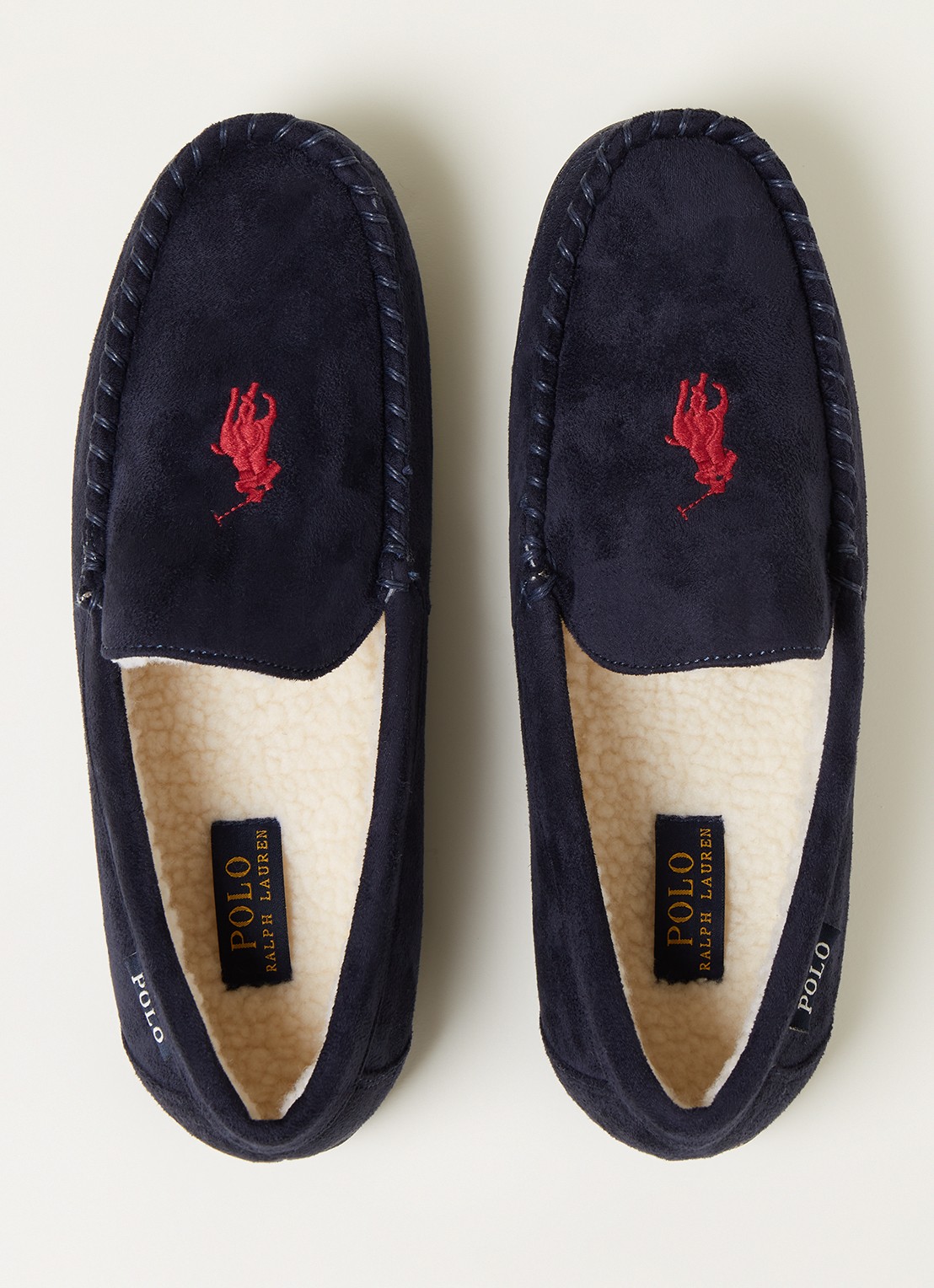 Ralph Lauren Declan pantoffel met logoborduring  - detail 4 indigo