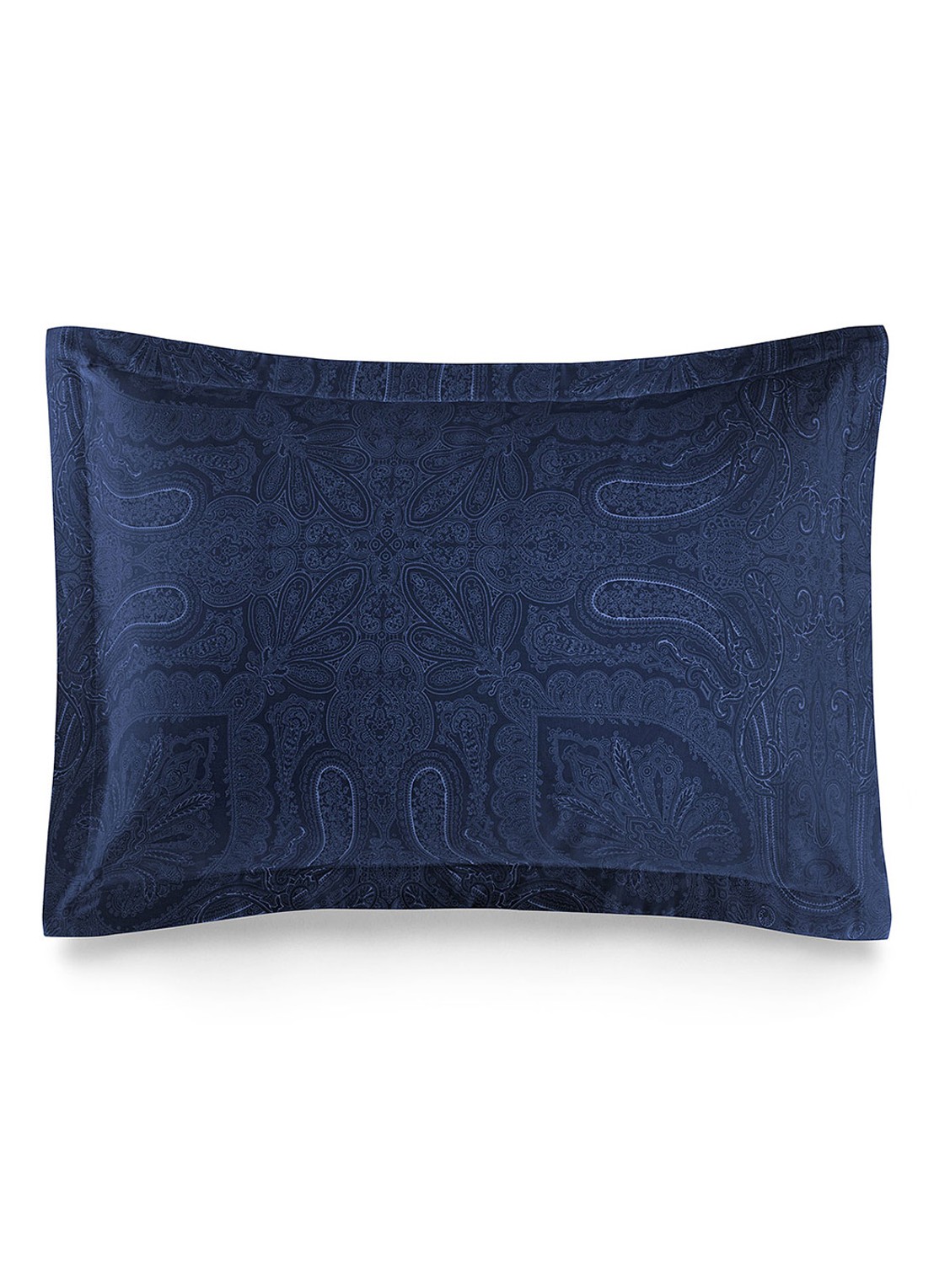 Ralph Lauren Doncaster Ruffle kussensloop van katoensatijn  - voorkant 2 blauw