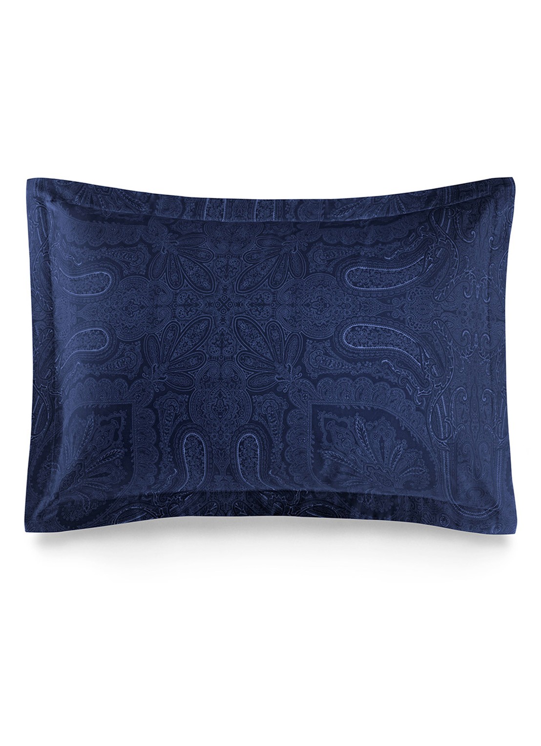 Ralph Lauren Doncaster Ruffle kussensloop van katoensatijn  - voorkant 3 donkerblauw
