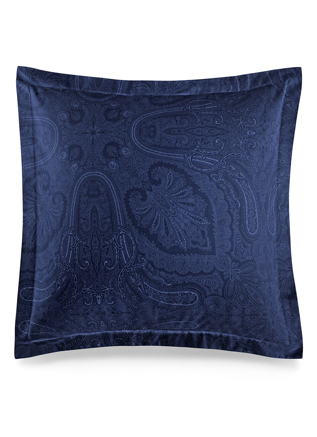 Ralph Lauren Doncaster Ruffle kussensloop van katoensatijn  - voorkant 4 donkerblauw