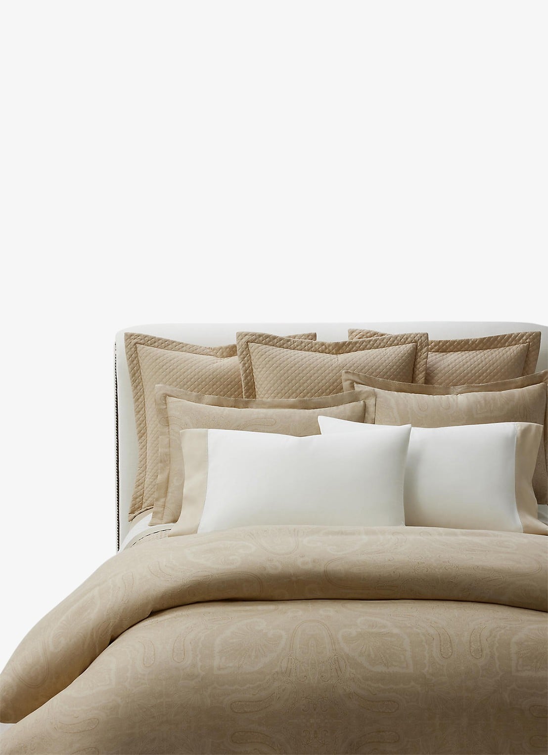 Ralph Lauren Doncaster Ruffle kussensloop van katoensatijn  - achterkant 4 beige