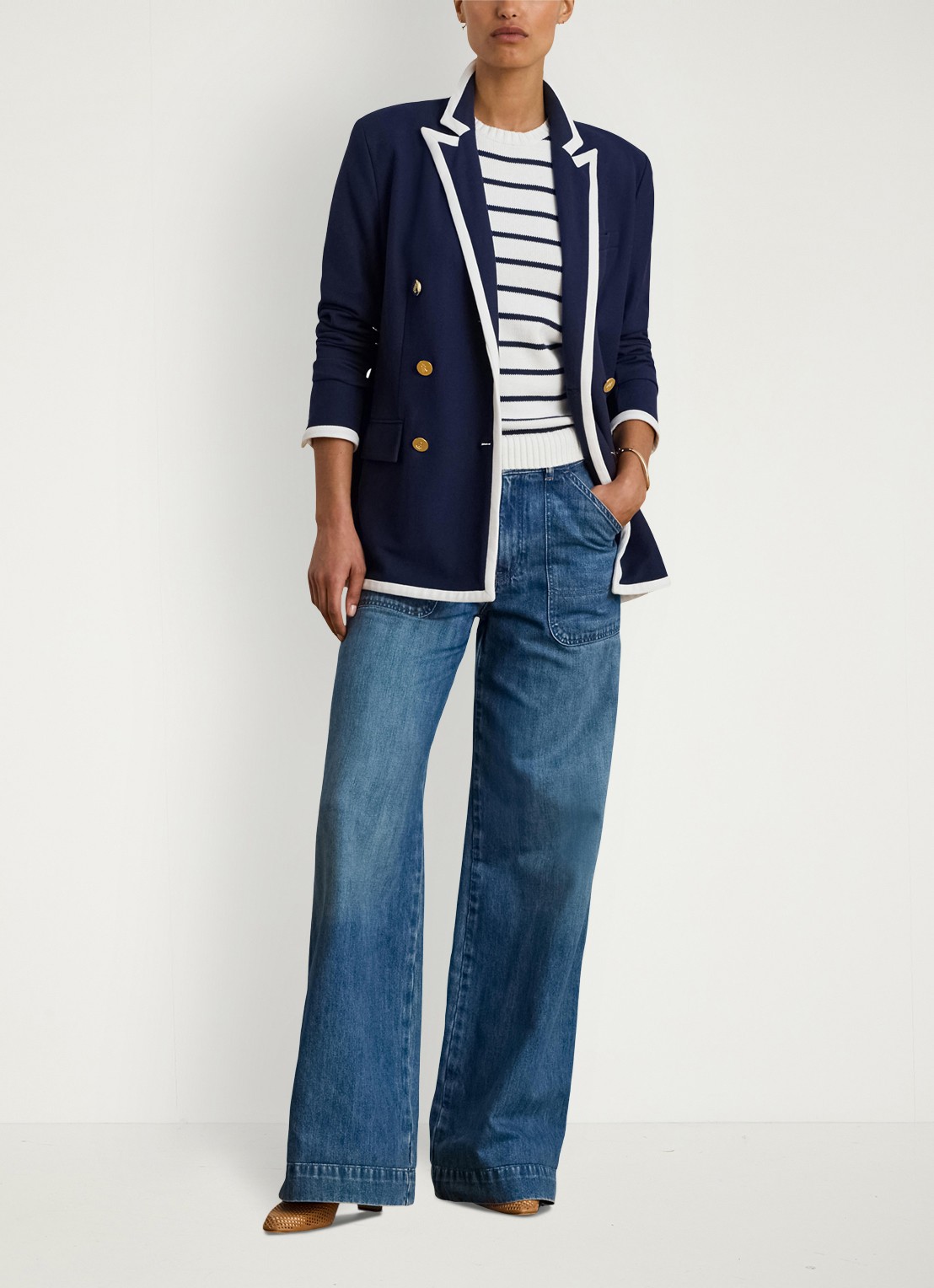 Ralph Lauren Double-breasted blazer met klepzakken - voorkant 4 refined navy / donkerblauw