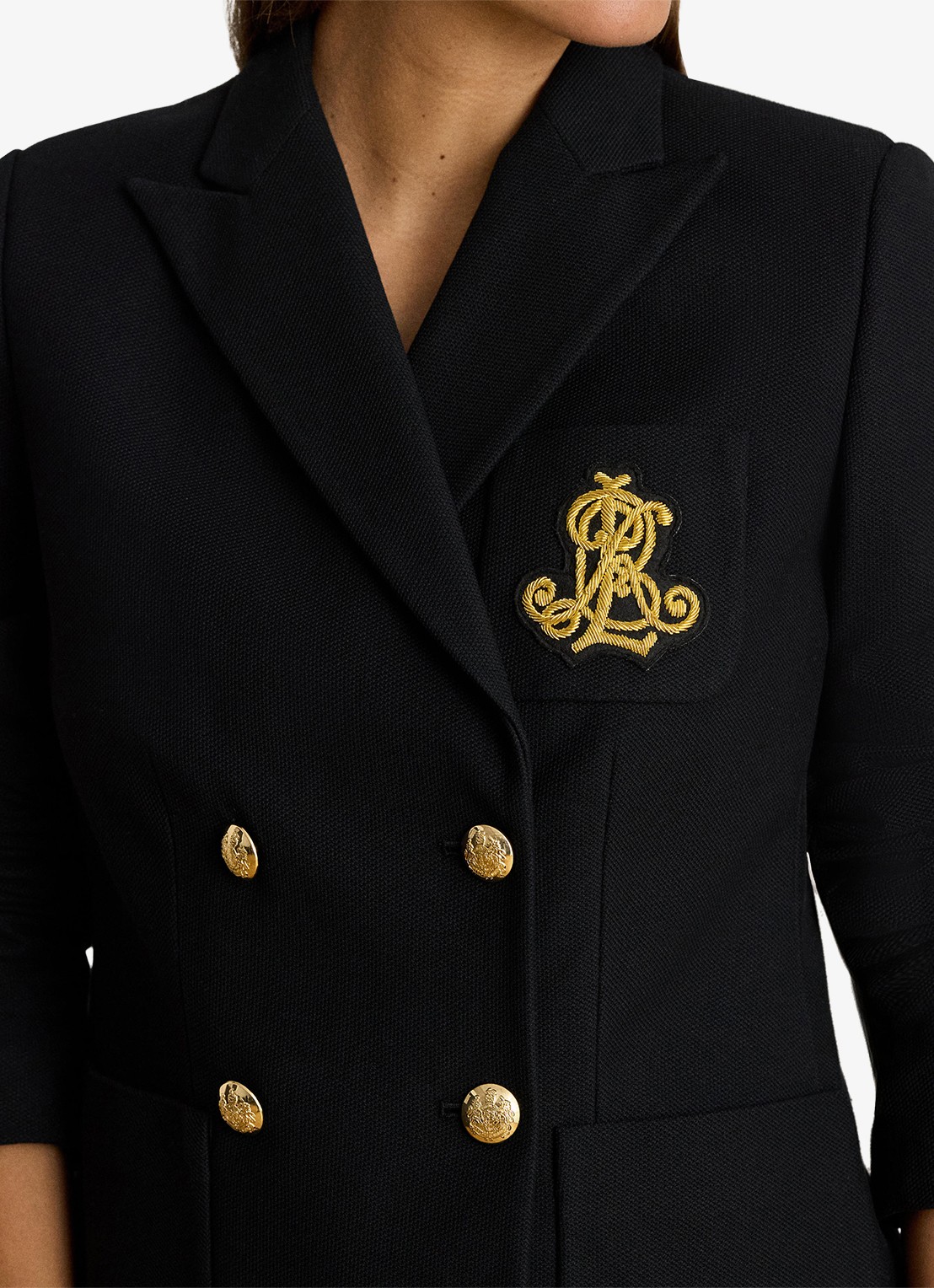 Ralph Lauren Double-breasted blazer met logoborduring - detail 5 zwart