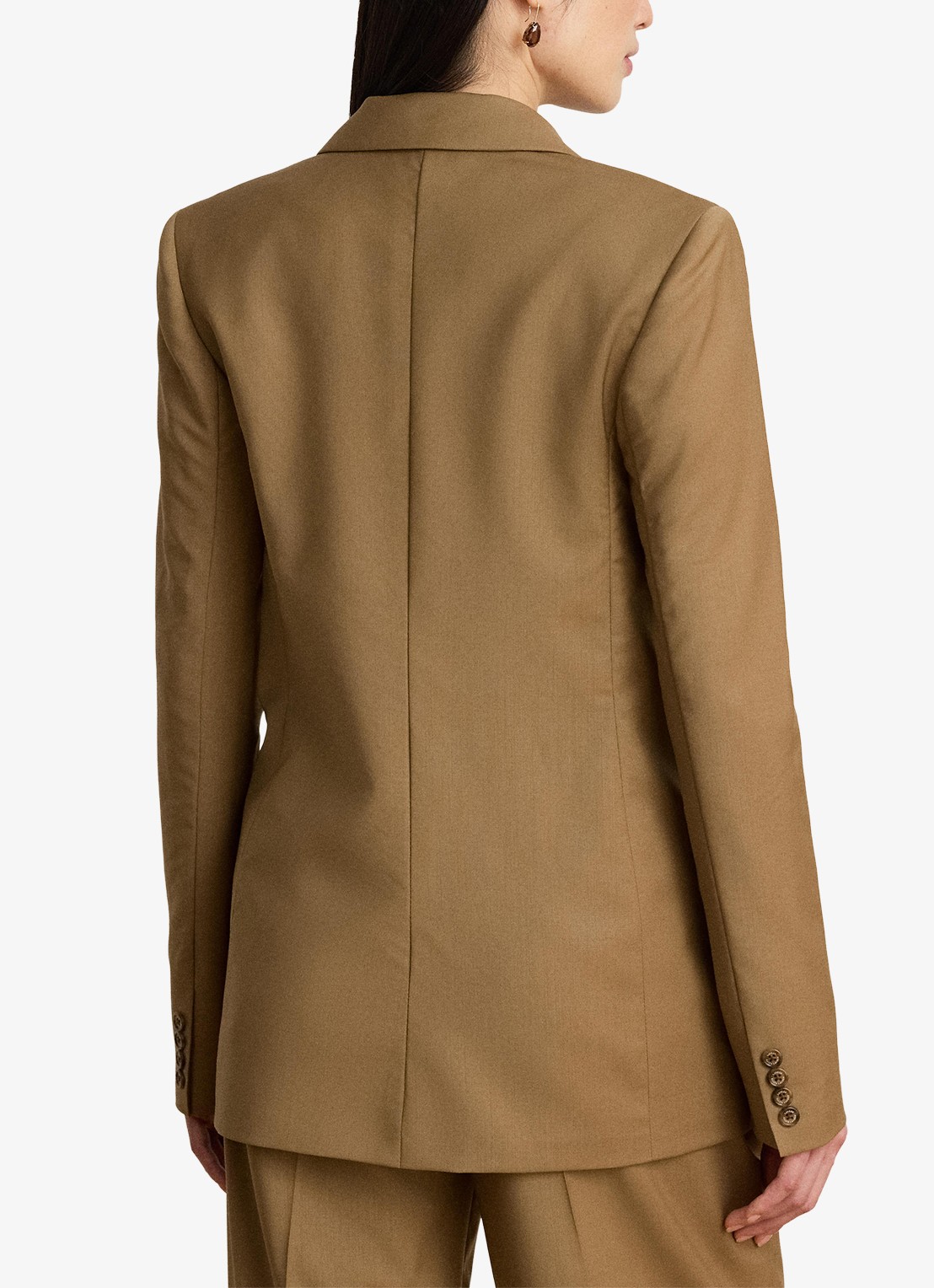 Ralph Lauren Double-breasted blazer van wol met klepzakken - achterkant 3 honey tan / beige