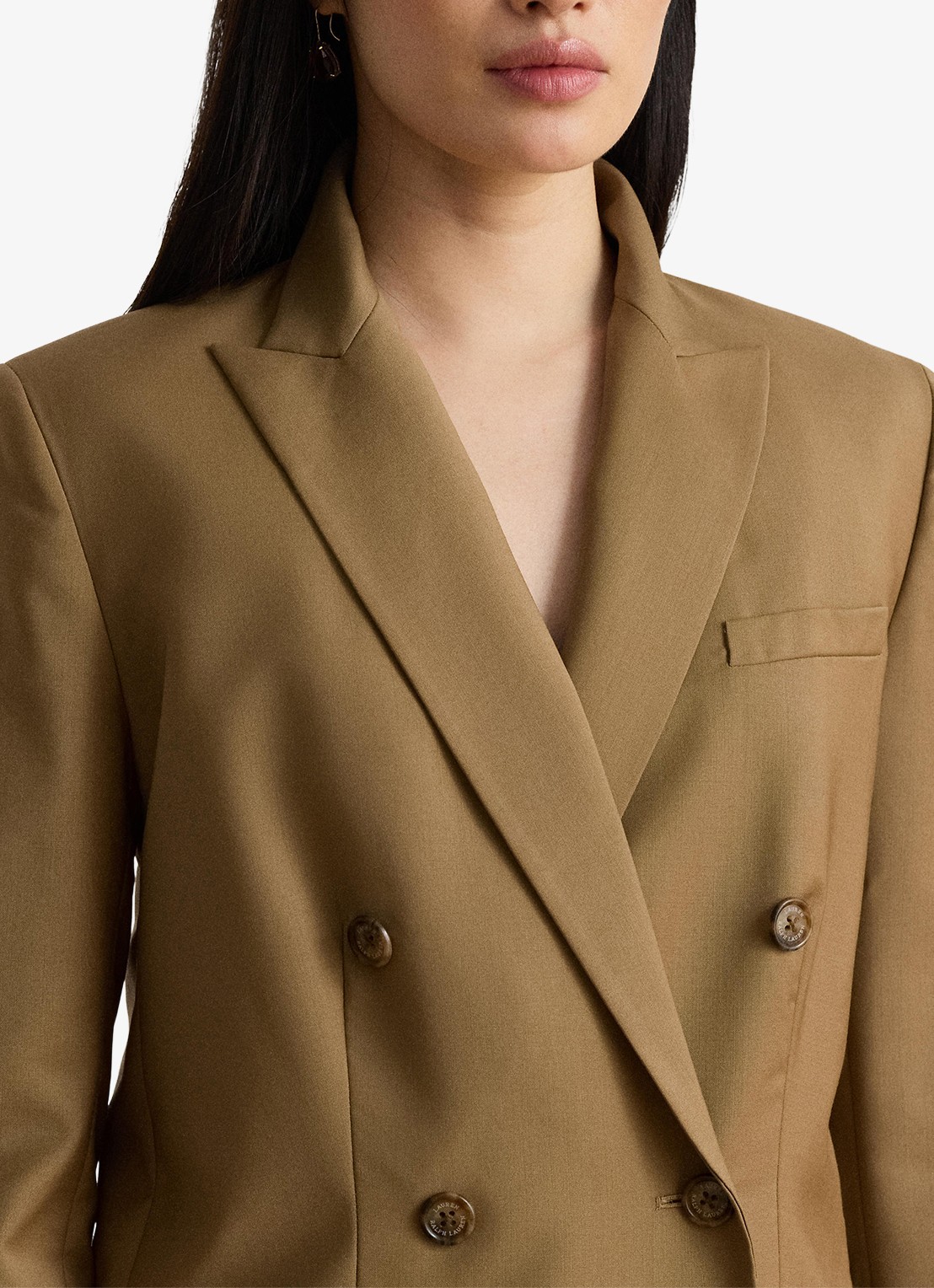 Ralph Lauren Double-breasted blazer van wol met klepzakken - detail 2 honey tan / beige