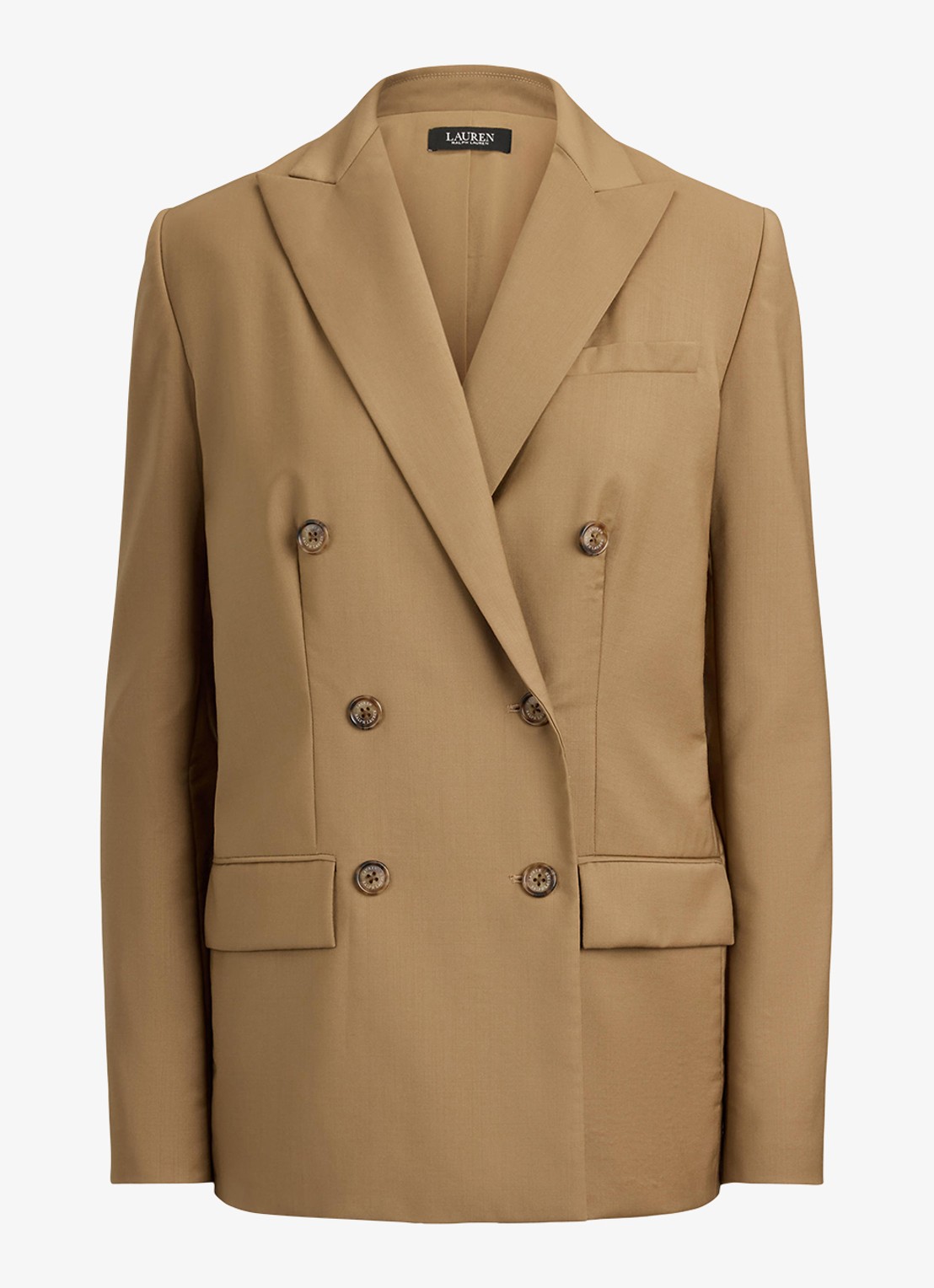 Ralph Lauren Double-breasted blazer van wol met klepzakken - voorkant 4 honey tan / beige