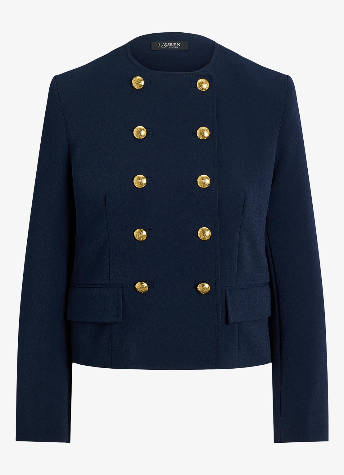 Ralph Lauren Double-breasted jack met klepzakken - voorkant 4 blauw