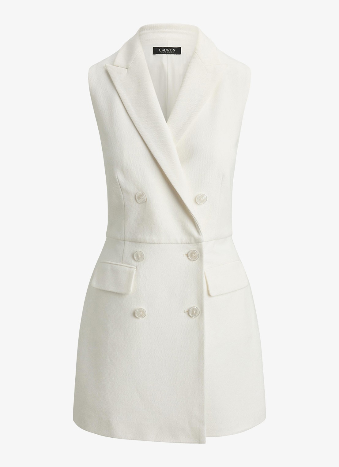 Ralph Lauren Double-breasted playsuit met steekzakken - voorkant wit