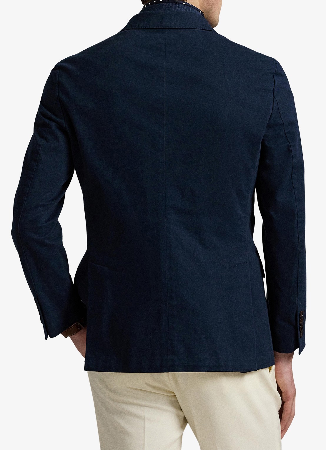 Ralph Lauren Double-breasted slim fit colbert met klepzakken - achterkant bright navy / donkerblauw