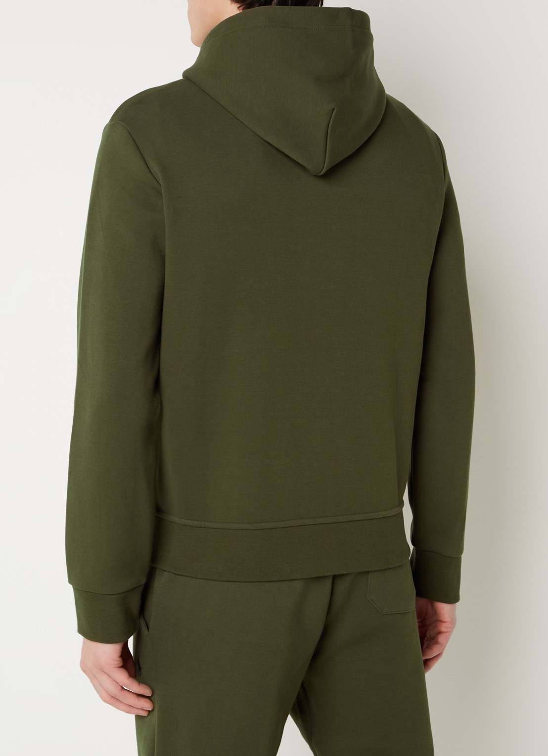 Ralph Lauren Double-knit hoodie met volledige rits - achterkant 3 company olive / legergroen