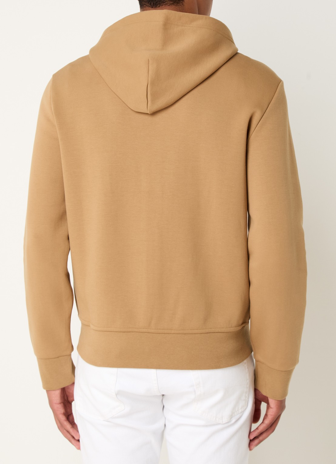 Ralph Lauren Double-knit hoodie met volledige rits - achterkant new bronze / camel