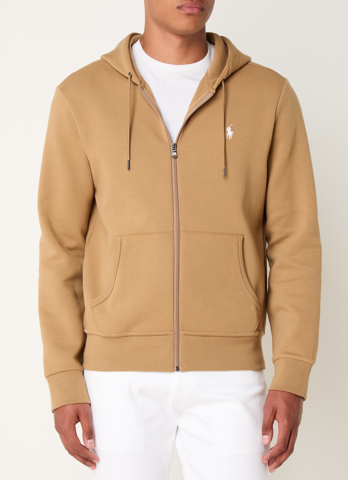 Ralph Lauren Double-knit hoodie met volledige rits - detail 4 new bronze / camel