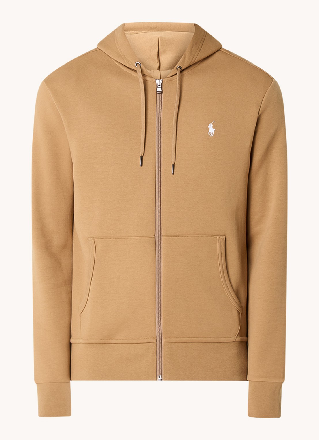 Ralph Lauren Double-knit hoodie met volledige rits - voorkant 2 new bronze / camel