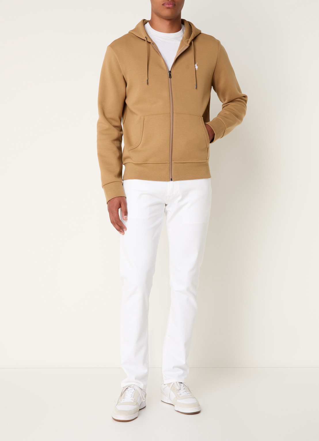Ralph Lauren Double-knit hoodie met volledige rits - voorkant 3 new bronze / camel