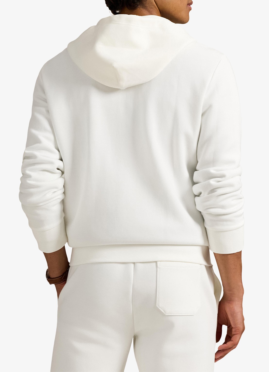 Ralph Lauren Double-knit hoodie met volledige rits - achterkant 2 white / wit