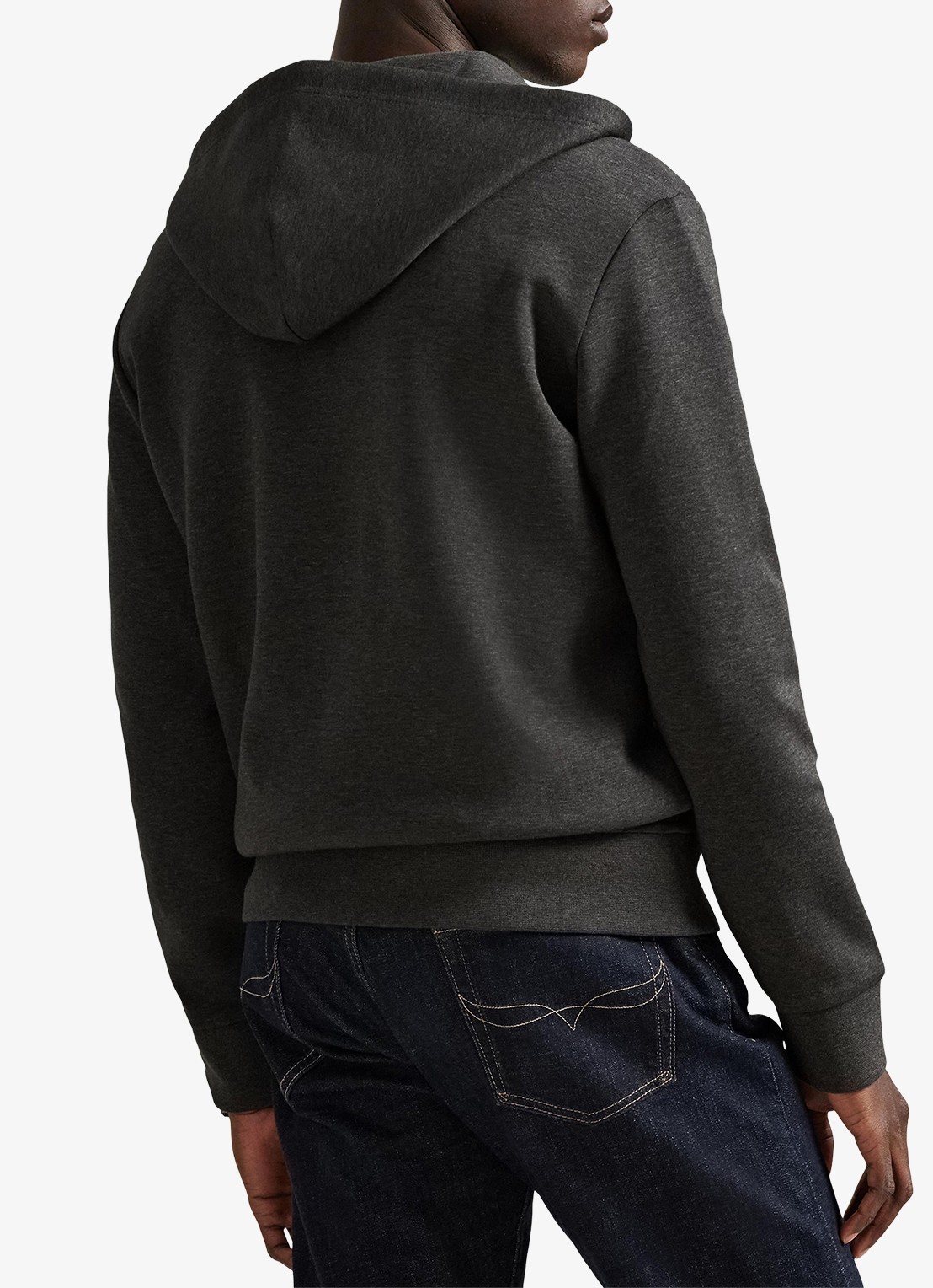 Ralph Lauren Double-knit hoodie met volledige rits - achterkant 3 dark charcoal heather
