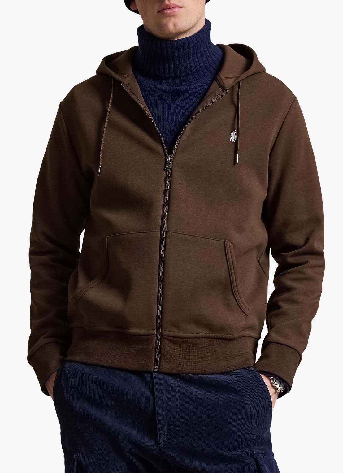 Ralph Lauren Double-knit hoodie met volledige rits - detail 4 nutmeg brown