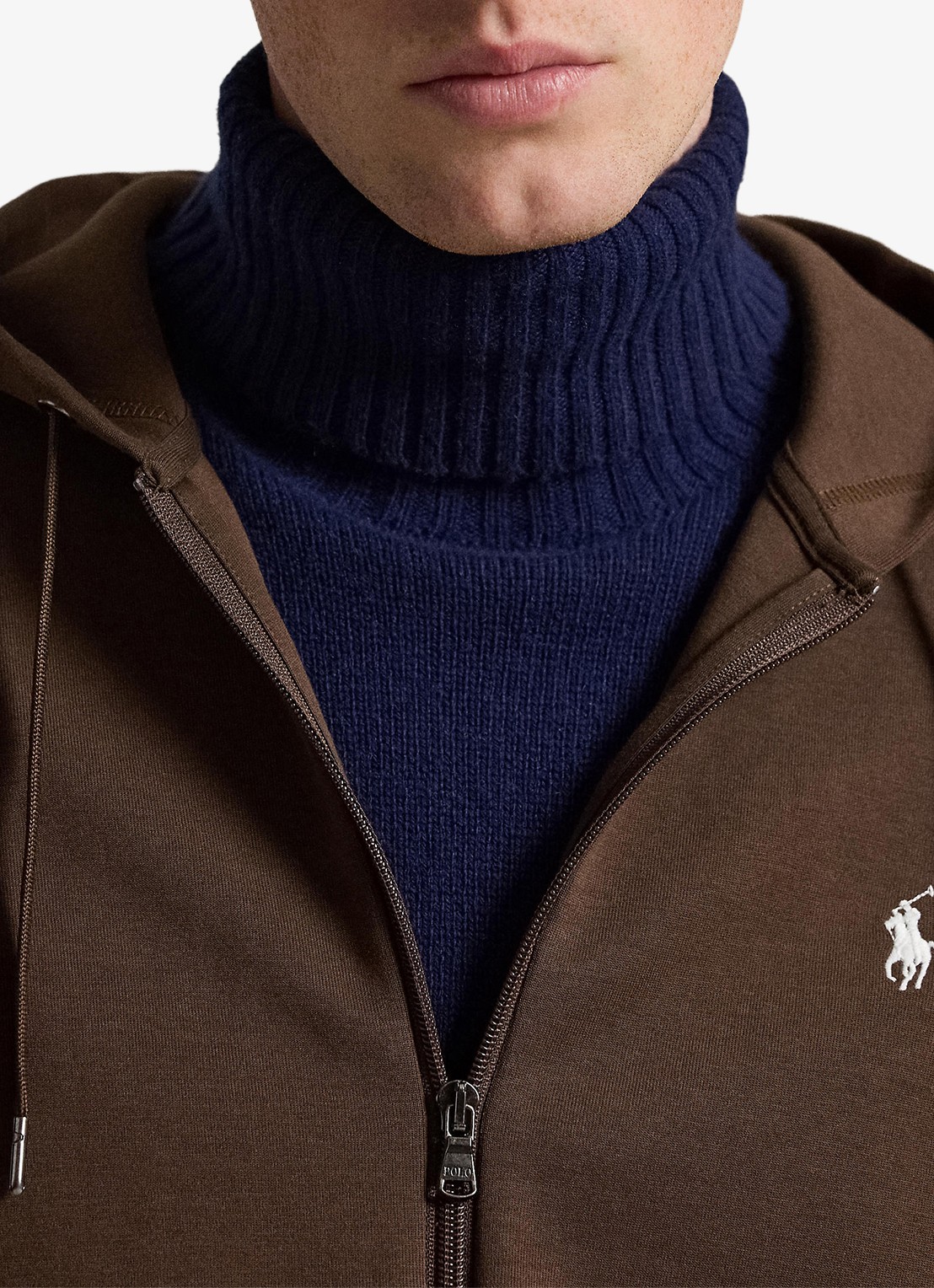Ralph Lauren Double-knit hoodie met volledige rits - detail 5 nutmeg brown