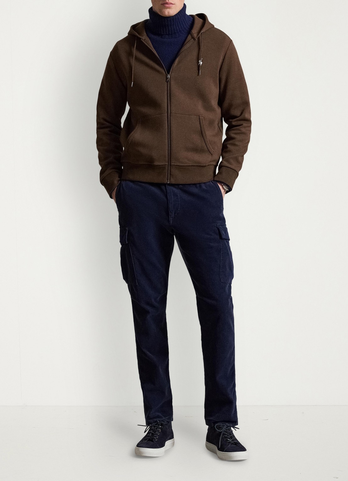 Ralph Lauren Double-knit hoodie met volledige rits - voorkant 2 nutmeg brown