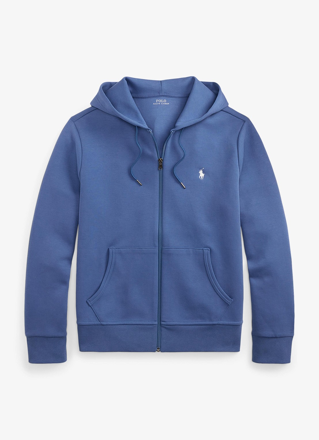 Ralph Lauren Double-knit hoodie met volledige rits - voorkant 2 earth blue / blauw