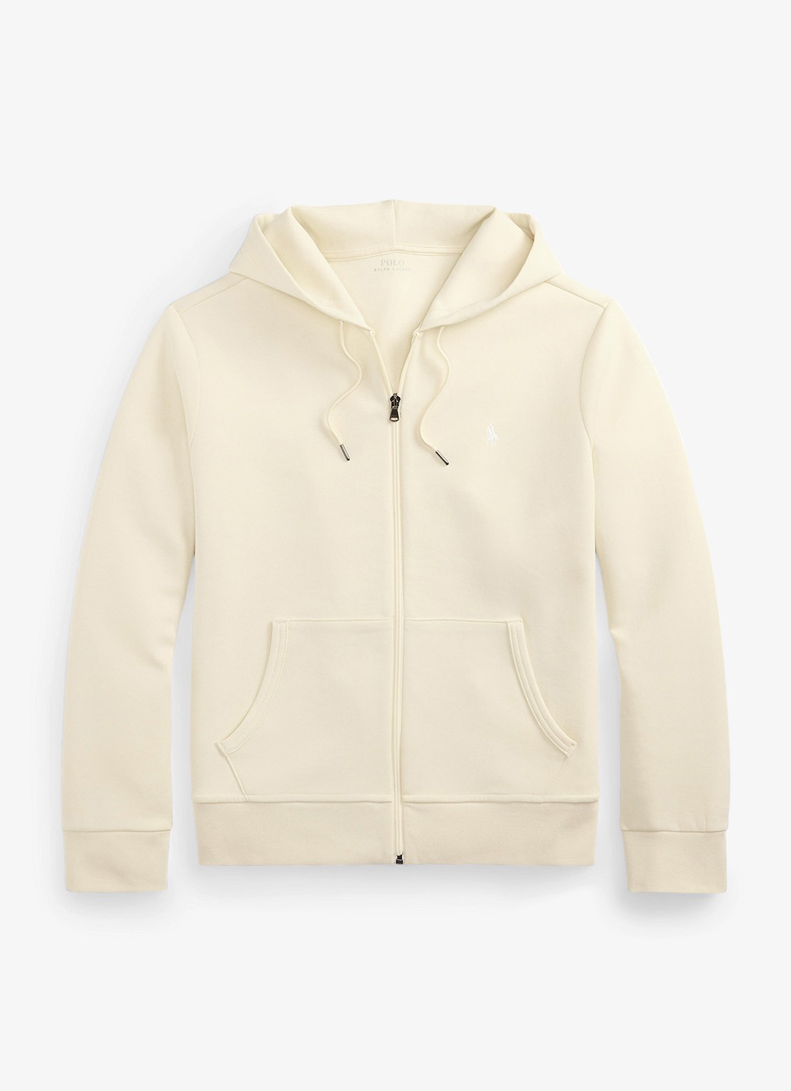 Ralph Lauren Double-knit hoodie met volledige rits - voorkant guide cream / crème