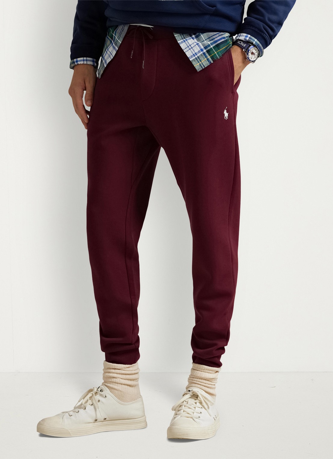 Ralph Lauren Double-knit joggingbroek - detail classic wine / wijnrood