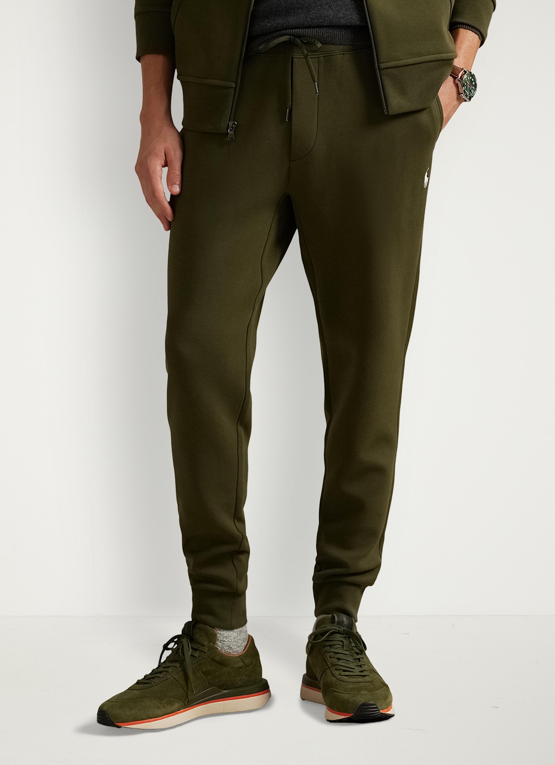 Ralph Lauren Double-knit joggingbroek - detail 4 company olive / olijfgroen