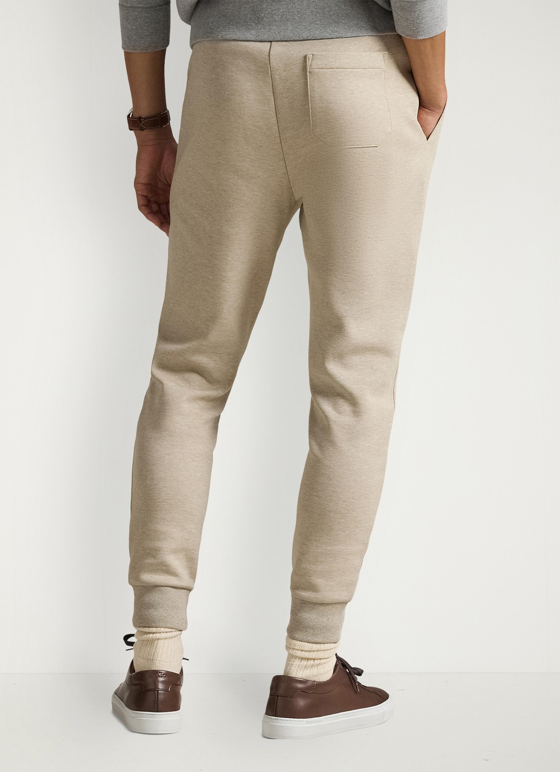 Ralph Lauren Double-knit joggingbroek - achterkant tuscan beige heather