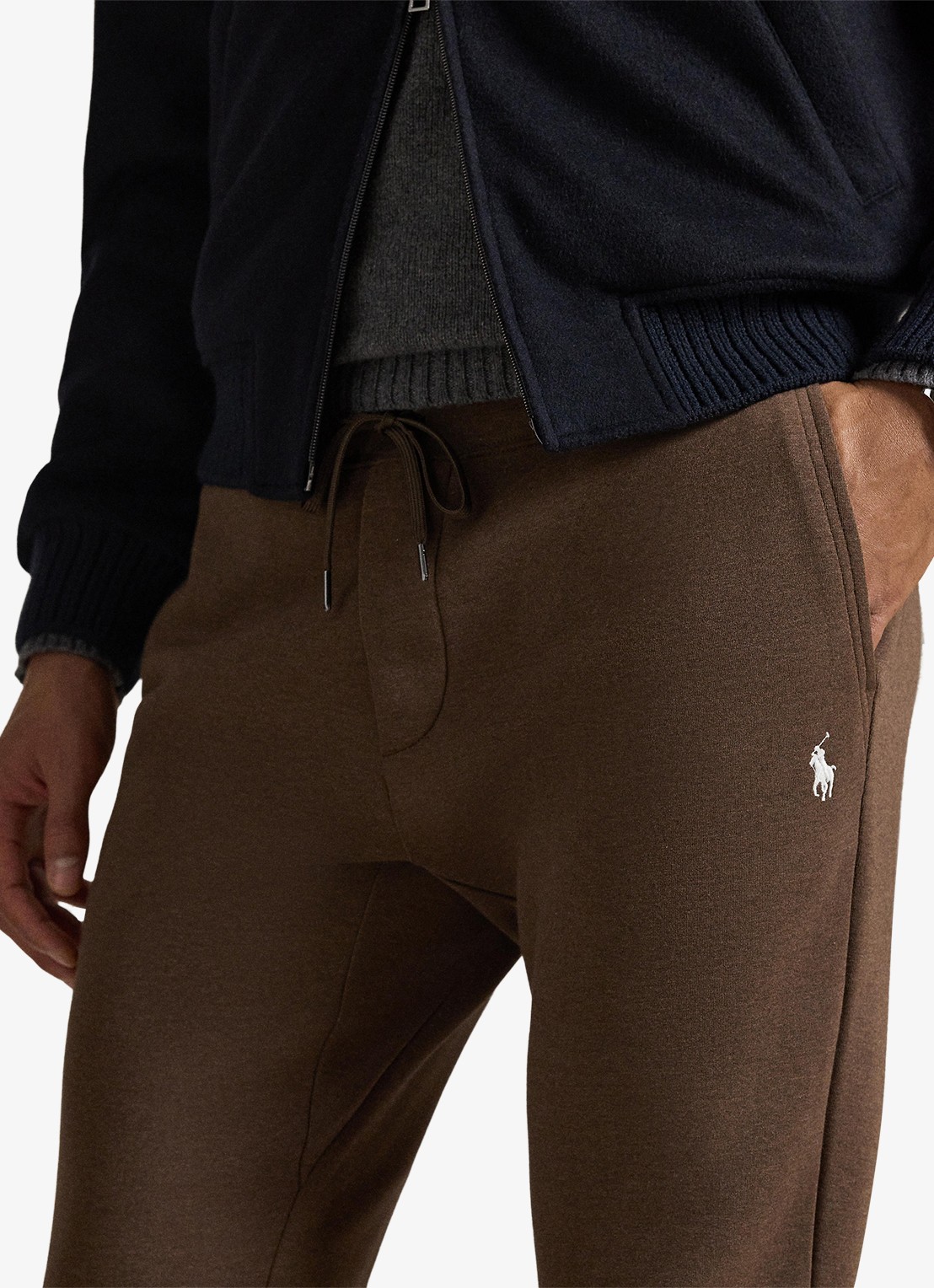 Ralph Lauren Double-knit joggingbroek - detail 2 nutmeg brown hearther
