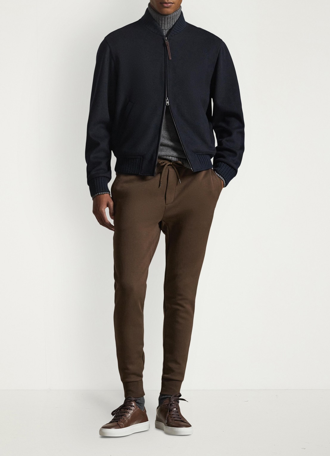 Ralph Lauren Double-knit joggingbroek - voorkant 3 nutmeg brown
