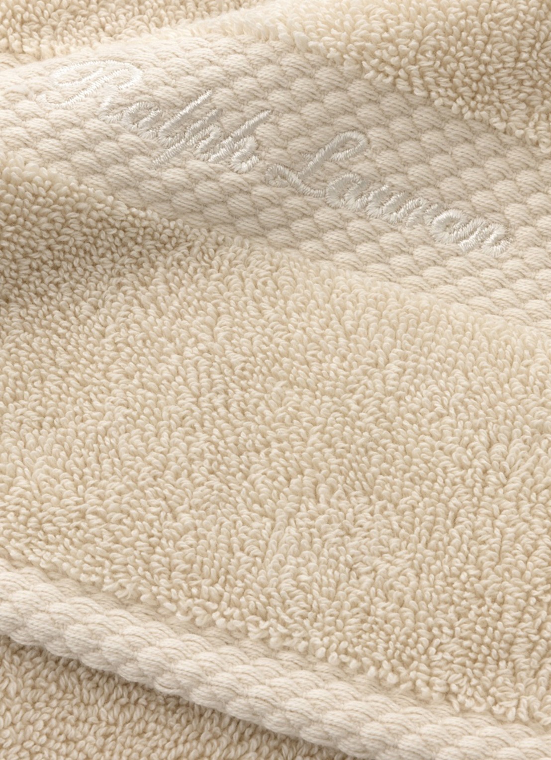 Ralph Lauren Dulaney badhanddoek - 50 x 100 cm - achterkant 3 creme