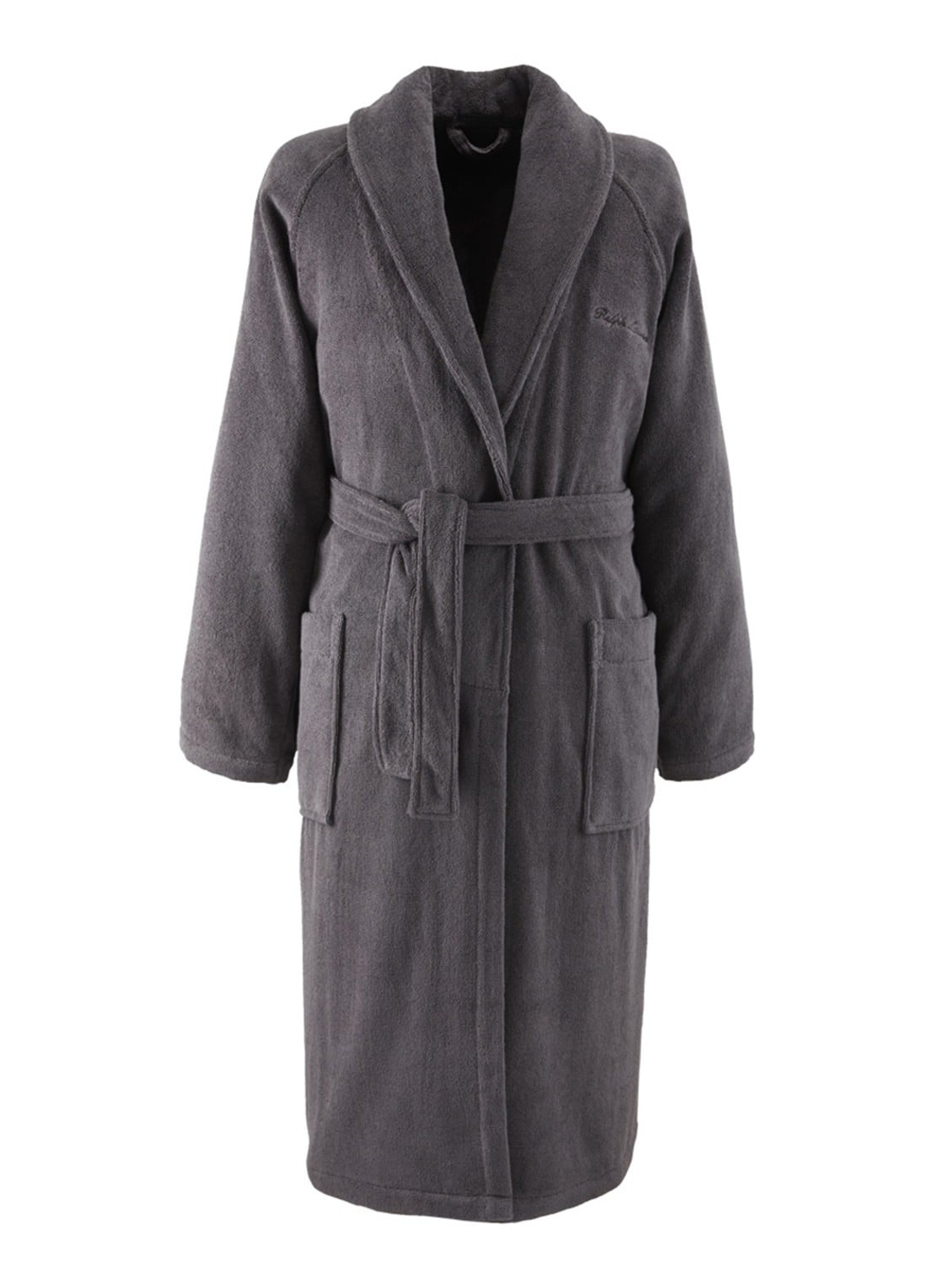 Ralph Lauren Dulaney badjas met opgestikte zakken - unisex - voorkant grijs