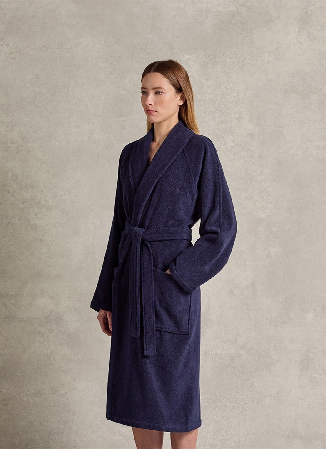 Ralph Lauren Dulaney badjas met opgestikte zakken - unisex - detail 3 donkerblauw