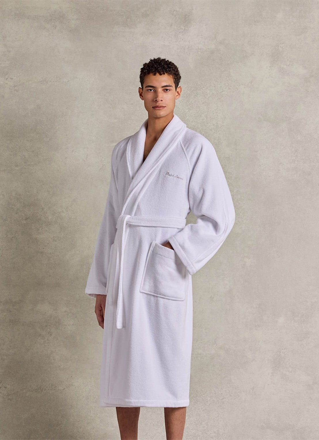 Ralph Lauren Dulaney badjas met opgestikte zakken - unisex - detail 6 wit