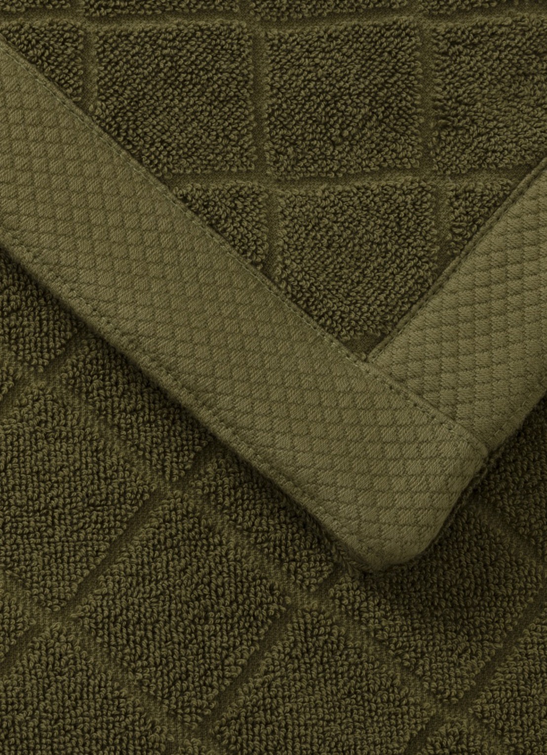 Ralph Lauren Dulaney badmat 50 x 80 cm - achterkant 3 olijfgroen