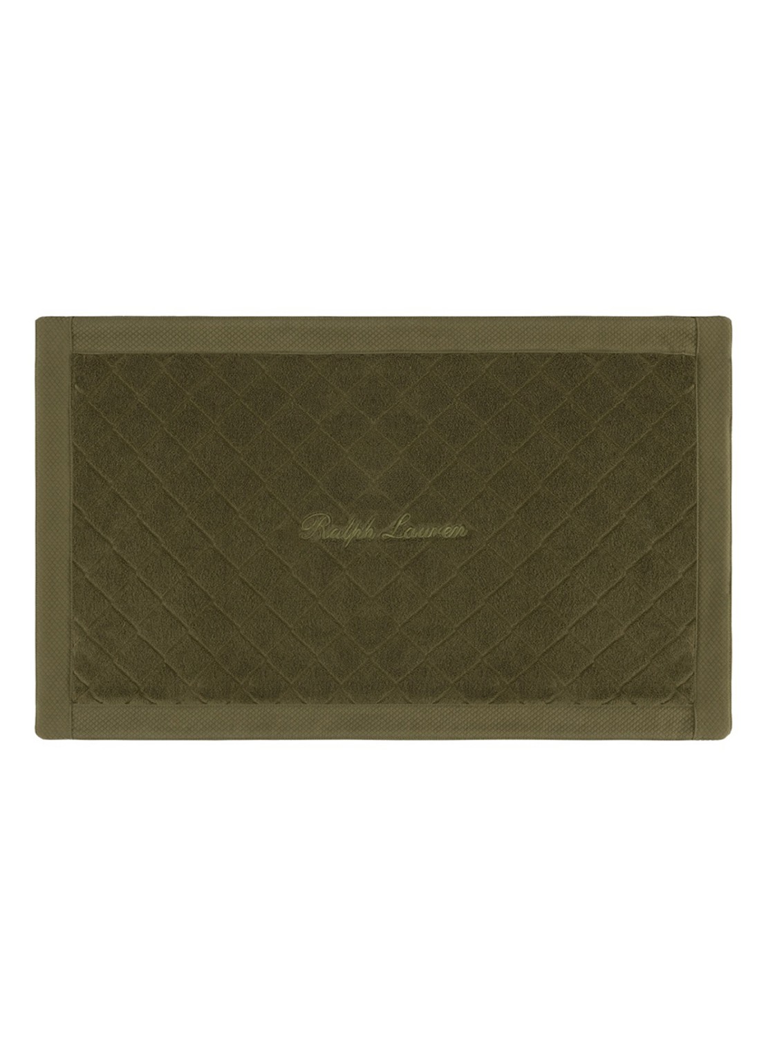 Ralph Lauren Dulaney badmat 50 x 80 cm - voorkant 2 olijfgroen