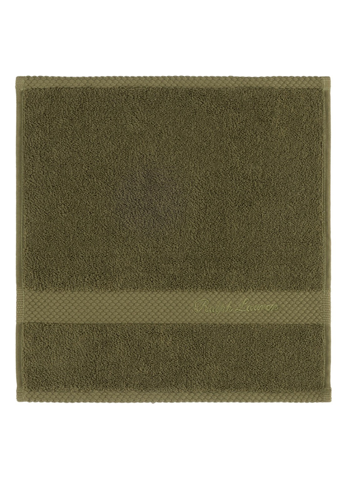 Ralph Lauren Dulaney gastendoek - 30 x 30 cm - voorkant 2 olijfgroen