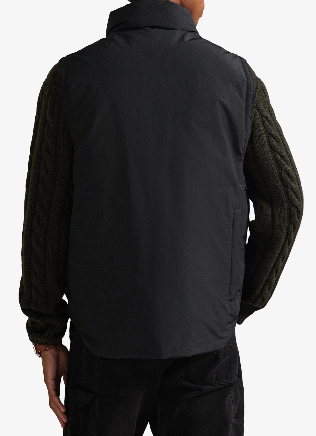 Ralph Lauren Eldson bodywarmer met donsvulling en klepzakken - achterkant polo black / zwart