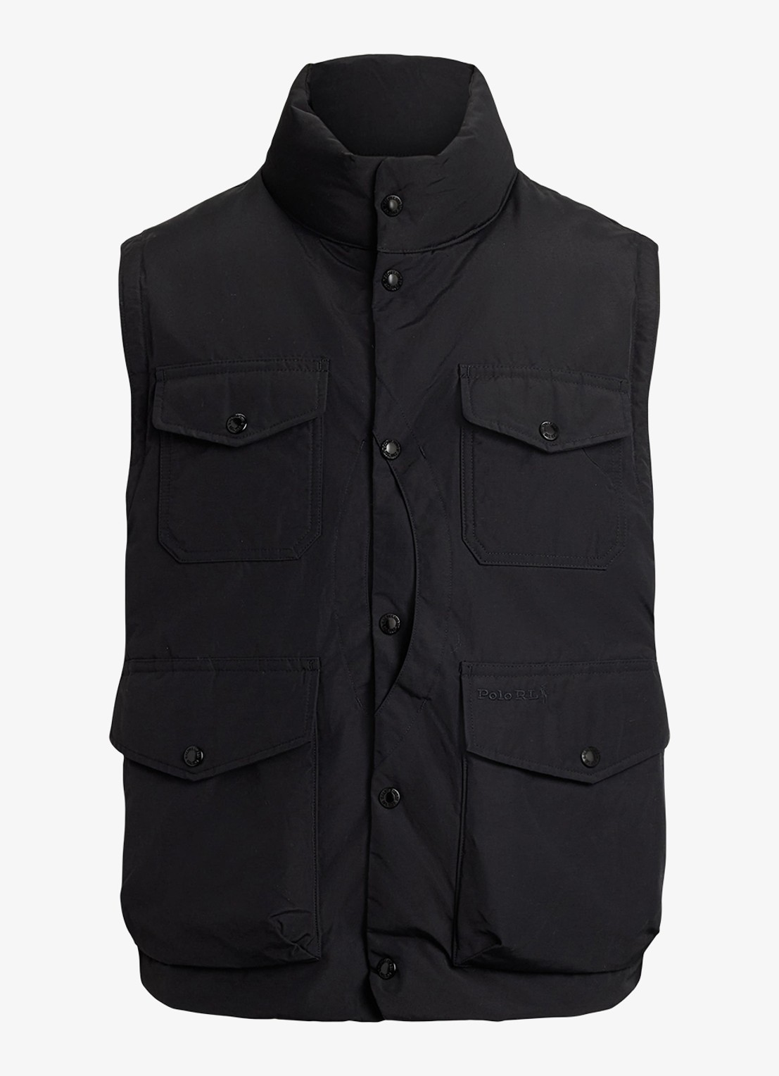 Ralph Lauren Eldson bodywarmer met donsvulling en klepzakken - voorkant 2 polo black / zwart