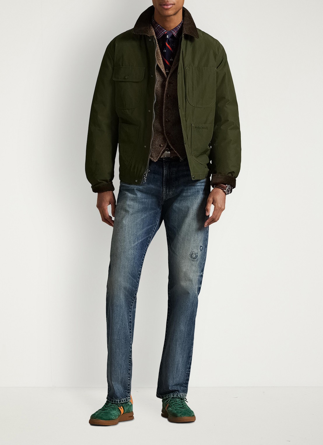 Ralph Lauren Elsdon jack met donsvulling - voorkant 3 dark loden / donkergroen