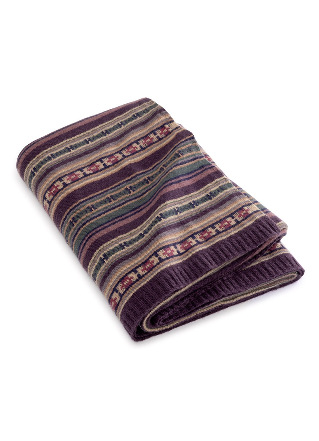 Ralph Lauren Emerett plaid 140 x 180 cm - voorkant aubergine